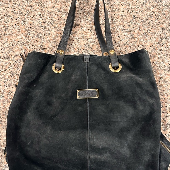 UGG Handbags - UGG Black Suede Tote with Gold Details